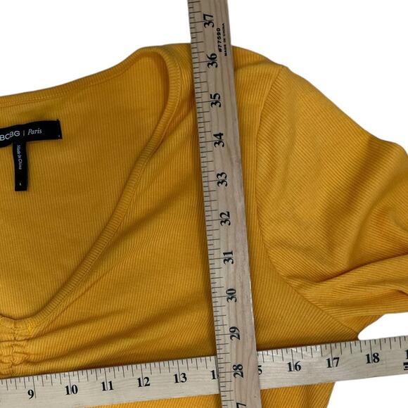 BCBG PARIS Rib Knit Cut Out Long Sleeve Body Con Dress LG - Picture 9 of 10